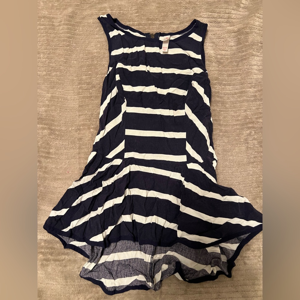 Xhilaration Navy and White Striped Dress